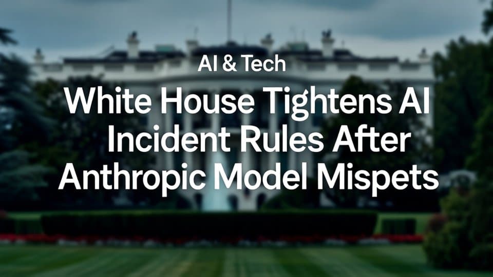 White House Tightens AI Incident Rules After Anthropic Model Missteps