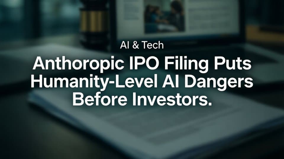 Anthropic IPO Filing Puts Humanity-Level AI Dangers Before Investors