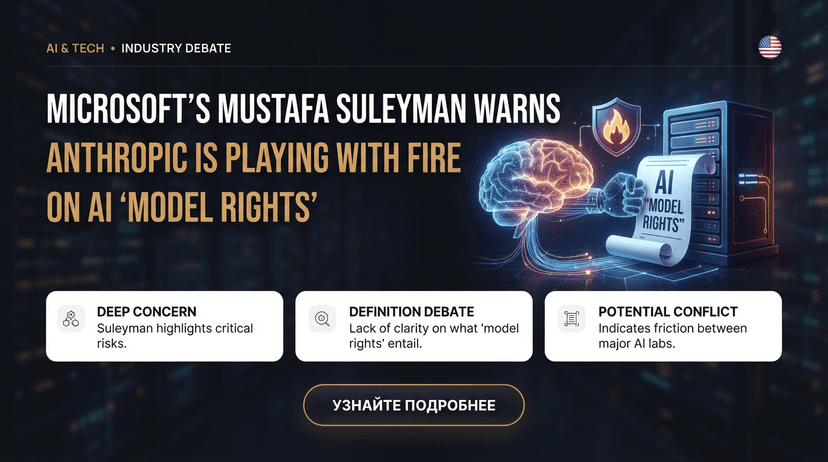 Microsoft’s Mustafa Suleyman warns Anthropic is playing with fire on AI ‘model rights’