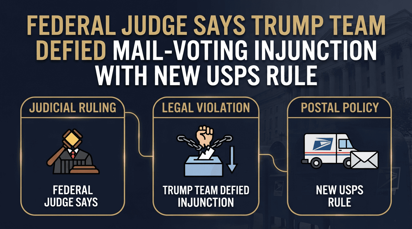 Federal Judge Says Trump Team Defied Mail-Voting Injunction With New USPS Rule