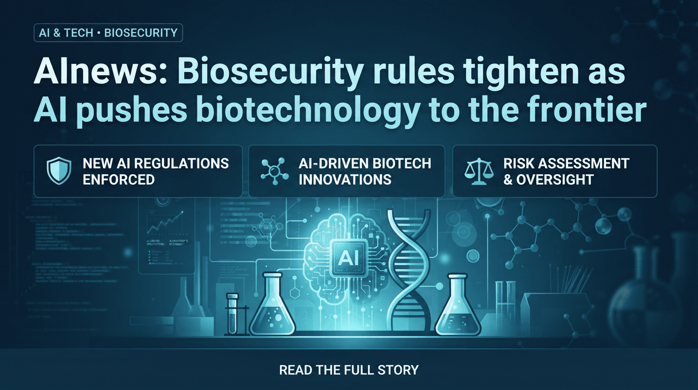 AInews: Biosecurity rules tighten as AI pushes biotechnology to the frontier