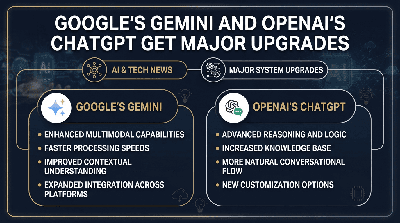 Gemini de Google et ChatGPT d'OpenAI bénéficient de mises à jour majeures en août 2026