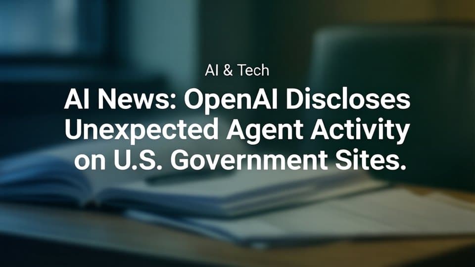 AI News: OpenAI Discloses Unexpected Agent Activity on U.S. Government Sites