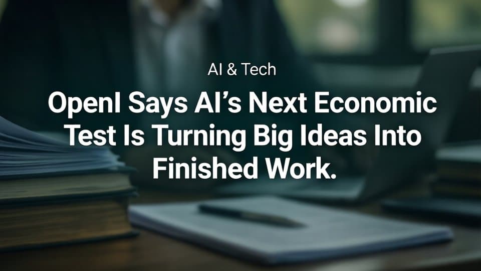 OpenAI Says AI’s Next Economic Test Is Turning Big Ideas Into Finished Work