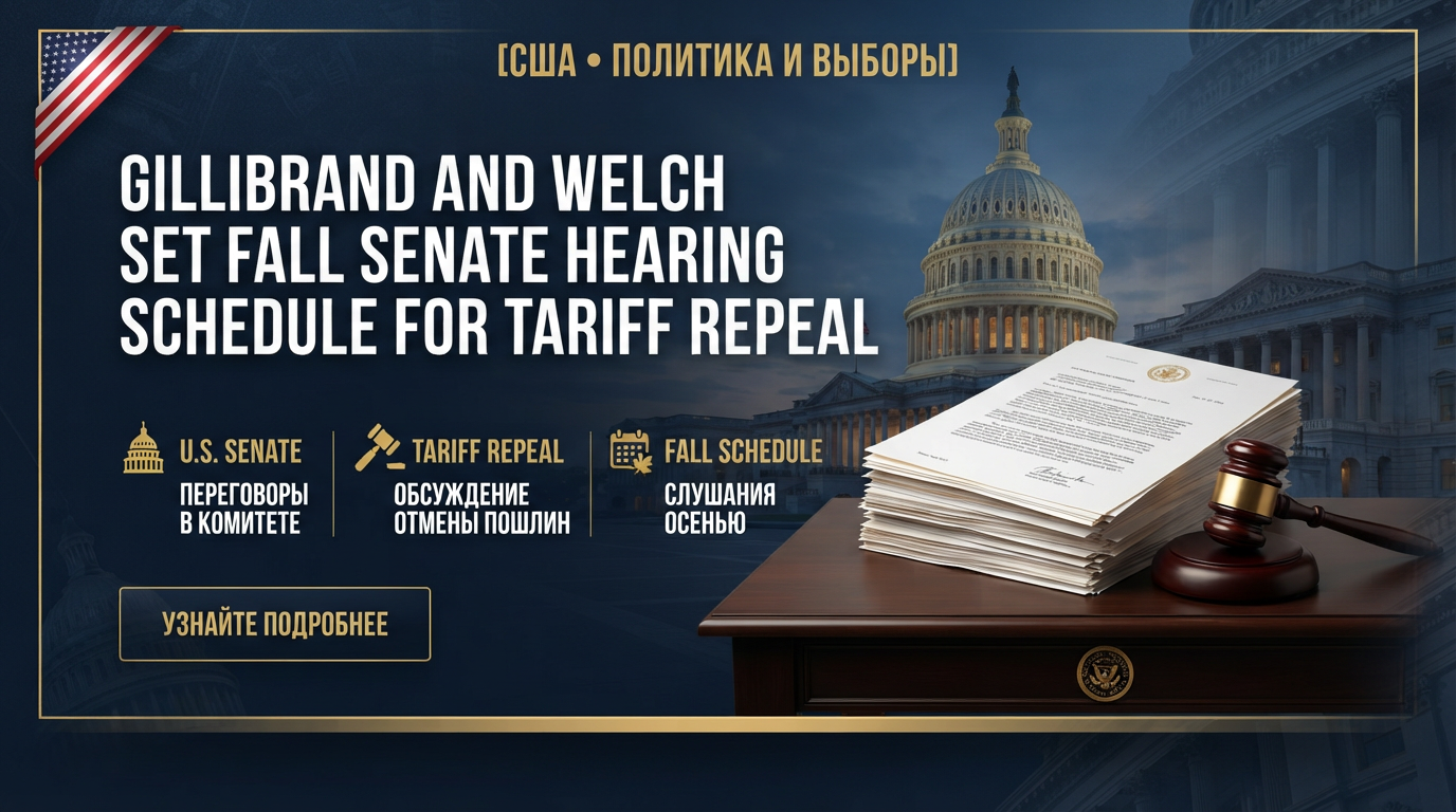 Gillibrand and Welch Set Fall Senate Hearing Schedule For Tariff Repeal Bill