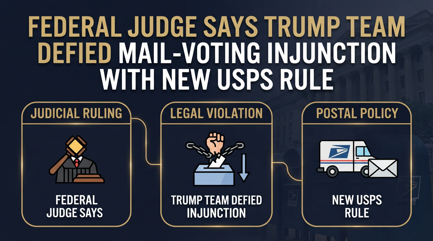 Federal Judge Says Trump Team Defied Mail-Voting Injunction With New USPS Rule